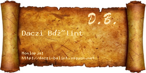Daczi Bálint névjegykártya