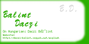 balint daczi business card